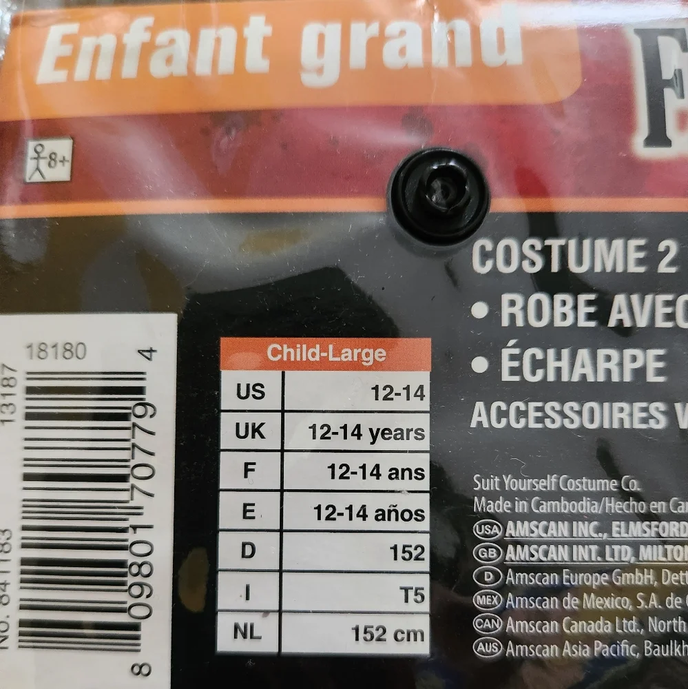 Phantom of Darkness Holloween Costume - LARGE (12-14) **NEW